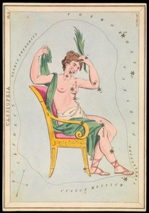 Cassiopeia, asi 1825 (karta, papír, tkanivo ) od Sydney Hall