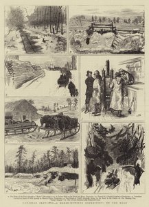 Canadian Sketches, expedice na lov losů, na cestě od Sydney Prior Hall