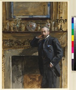 Gentleman v interiéru na 5 Fig Tree Court, 1890 od Sydney Prior Hall