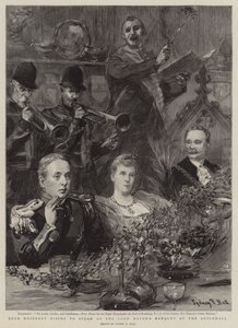 Lord Rosebery vstává, aby promluvil na hostině primátora v Guildhall od Sydney Prior Hall