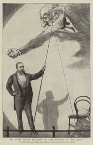 Pan Harry Furniss přednáší o The Humours of Parliament od Sydney Prior Hall