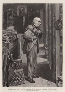 Mír po dřině, pane Gladstone v knihovně St Deiniol v Hawardenu od Sydney Prior Hall