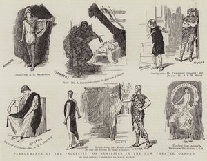 Představení Alcestidy z Euripida v Novém divadle v Oxfordu od Sydney Prior Hall