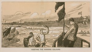 Vzpomínky na závody lodí v Oxfordu a Cambridge: Zvednutí vítězných barev od Sydney Prior Hall