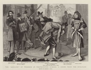 Terencovo Adelfium ve Westminsterské škole, scéna z Epilogu od Sydney Prior Hall