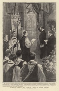 Prohlídka vévody z Cornwallu, odhalení desky v katedrále v Adelaide od Sydney Prior Hall