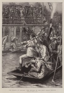 Osmičky v Oxfordu, Návrat člunu, který narazil od Sydney Prior Hall