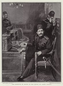 Khedive z Egypta ve své pracovně v paláci Abdin od Sydney Prior Hall
