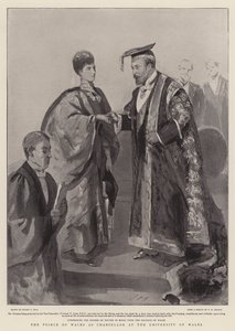 Princ z Walesu jako kancléř na University of Wales od Sydney Prior Hall