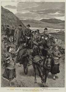 Královská návštěva Irska, překročení Gap of Dunloe, Killarney od Sydney Prior Hall