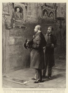 Královská návštěva Stratford-on-Avon, princ z Walesu v Shakespearově hrobce