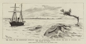 Soudní proces s ponorkou Nordenfelt ve švédském Landskroně před dánským králem a princem z Walesu od Sydney Prior Hall