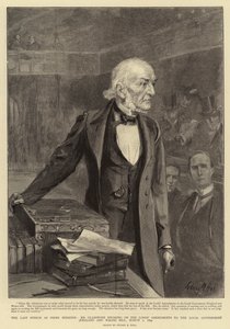 Poslední projev ve funkci předsedy vlády pan Gladstone o dodatcích lordů k návrhu zákona o místní vládě (Anglie a Wales), 1. března 1894 od Sydney Prior Hall