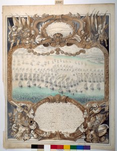 Námořní bitva u Agouste, 22. dubna 1676 (černý inkoust a mapovací pero s akvarelem na papíře) od Sylvain Bonnet