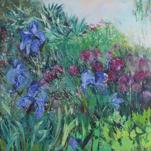 Iris s Allium od Sylvia Paul