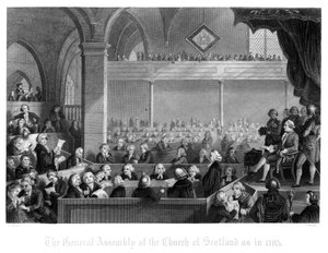 Valné shromáždění Skotské církve jako v roce 1783.