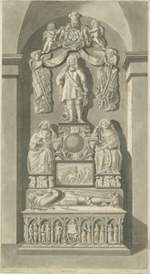Interiér kostela Patshull – hrobky Astley: sépiová kresba, nd [konec 18. století] (tisk)
