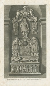 Interiér Patshull Church - Astleyho hrobky: rytina, [c 1799] (tisk)