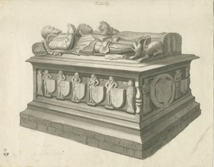 Penkridge Church – Hrobka [Sir Edward Littleton]: sépiová kresba, nd [konec 18. století] (kresba)