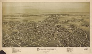 Perspektivní mapa není nakreslena v měřítku. Pohled z ptačí perspektivy. LC Panoramic maps (2nd ed.), 749 Dostupné také prostřednictvím webové stránky Library of Congress jako rastrový obrázek. Indexováno pro body zájmu. AACR2 od T. M. Fowler