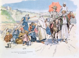 Malomocní za hradbami Jeruzaléma, 1892 od T. de Haener