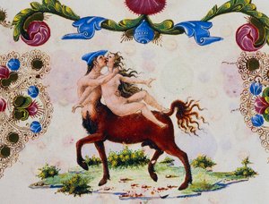 Kentaur a ženská postava, svazek II f 287, v, Bible z Borso d