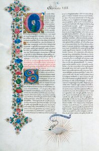 Iluminovaná rukopisná stránka z Dekameronu, Giovanni Boccaccio, Ital, c1467.