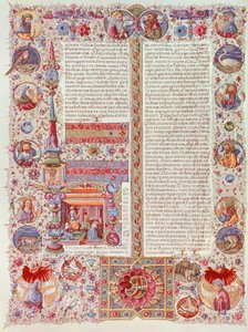 Iluminovaná stránka Taddea Crivelliho z Bible Borso d
