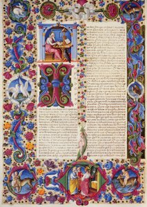 Incipit z evangelia podle Jana, z II. dílu Bible z Borso d