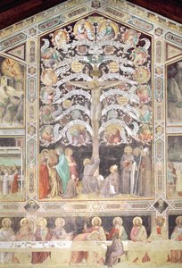 Strom života a Poslední večeře, 1360 detail fresky z 85020