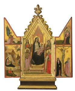 Triptych (tempera na zlatém základním panelu)