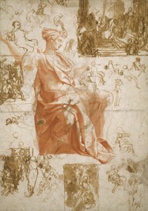 List studií k oslepení Elymas, oběti v Lystře a svaté rodině, kolem roku 1558
