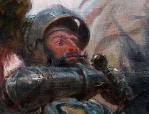 Detail bitvy u Grunwaldu, 1910 od Tadeusz Popiel