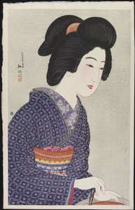 Žena sedící u grilu, únor 1925 od Takahashi Hiroaki