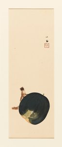 Woodblock print - Veverka na ovoci, konec 19.-začátek 20. století od Takeuchi Seiko