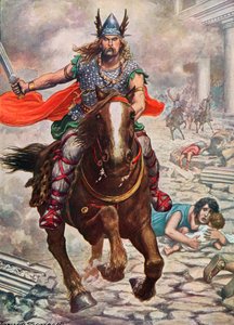 Hun Attila zvedá Aquilu k zemi od Tancredi Scarpelli