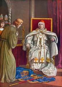 Císař Svaté říše římské Jindřich IV činí pokání, aby zvrátil svou exkomunikaci papežem Řehořem VII od Tancredi Scarpelli