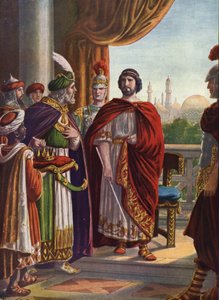 Římský starověk: Císař Julian Apostata (Julianus the Philosopher nebo Julian II) vítězný perským králem Shapur II v roce 363 n. l.““ (římský císař Julian Apostata (Julian the Philosopher) a král Persie Shapur II, 363 AD) Ilustrace Tancre od Tancredi Scarpelli