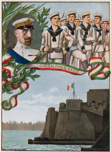 Hrad Tripolis, na kterém italští mariňáci vychovali trikolóru od Tancredi Scarpelli