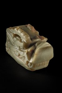 Junkunc Jade Dragon Head (nefrit) od Tang Dynasty Chinese School