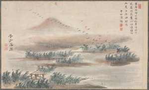 Jeden z osmi pohledů na řeky Xiao a Xiang, 1788. od Tani Bunch