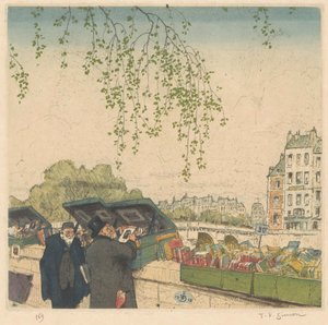 Knihkupce na nábřeží v Paříži od Tavík František Šimon (signed by artist)