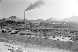 Přehled hutí Phelps Dodge Smelter Douglas Arizona, kde se taví měď od společnosti Phelps Dodge...