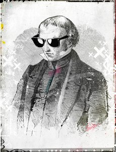 Pan sluneční brýle, 2015 (koláž na plátně) od Teis Albers
