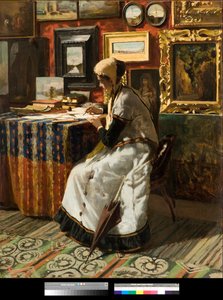 Nemůžu čekat aneb dopis Obraz Telemaca Signoriniho (1835-1901) 1867 Soukromá sbírka od Telemaco Signorini