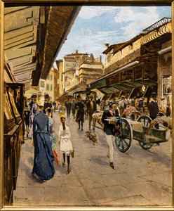 Starý most ve Florencii, kolem roku 1882 (olej na plátně)