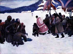 The Blessing of the Water (akvarel a kvaš na palubě)