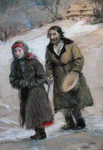 Návrat (pastel na kartonu)