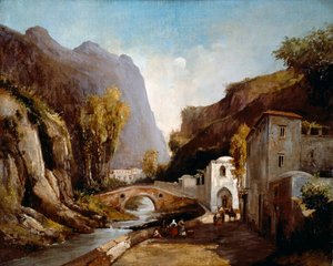 Mills Valley v Amalfi (olej na plátně)