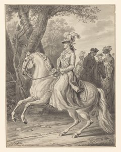 Wilhelmina Pruská, princezna Orange-Nassau, na koni od Tethart Philip Christian Haag (signed by artist)